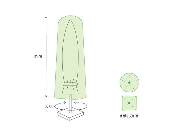 Beschermhoes voor Parasol - tot Ø300 cm - Ø30 x 165 cm