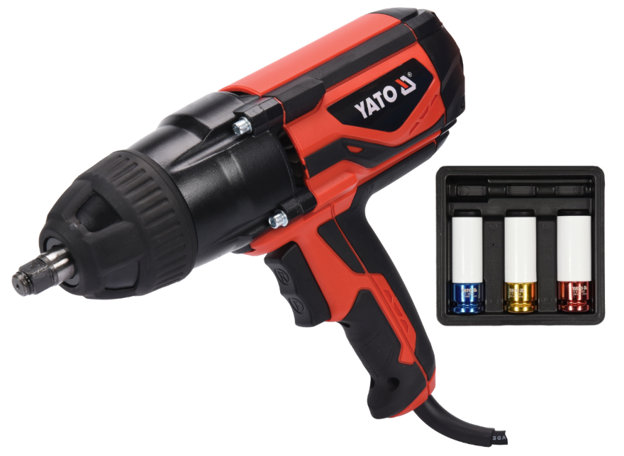 YATO Eelektrische Slagmoersleutel - 1020W - 600Nm - 230V MET extra Krachtdoppen