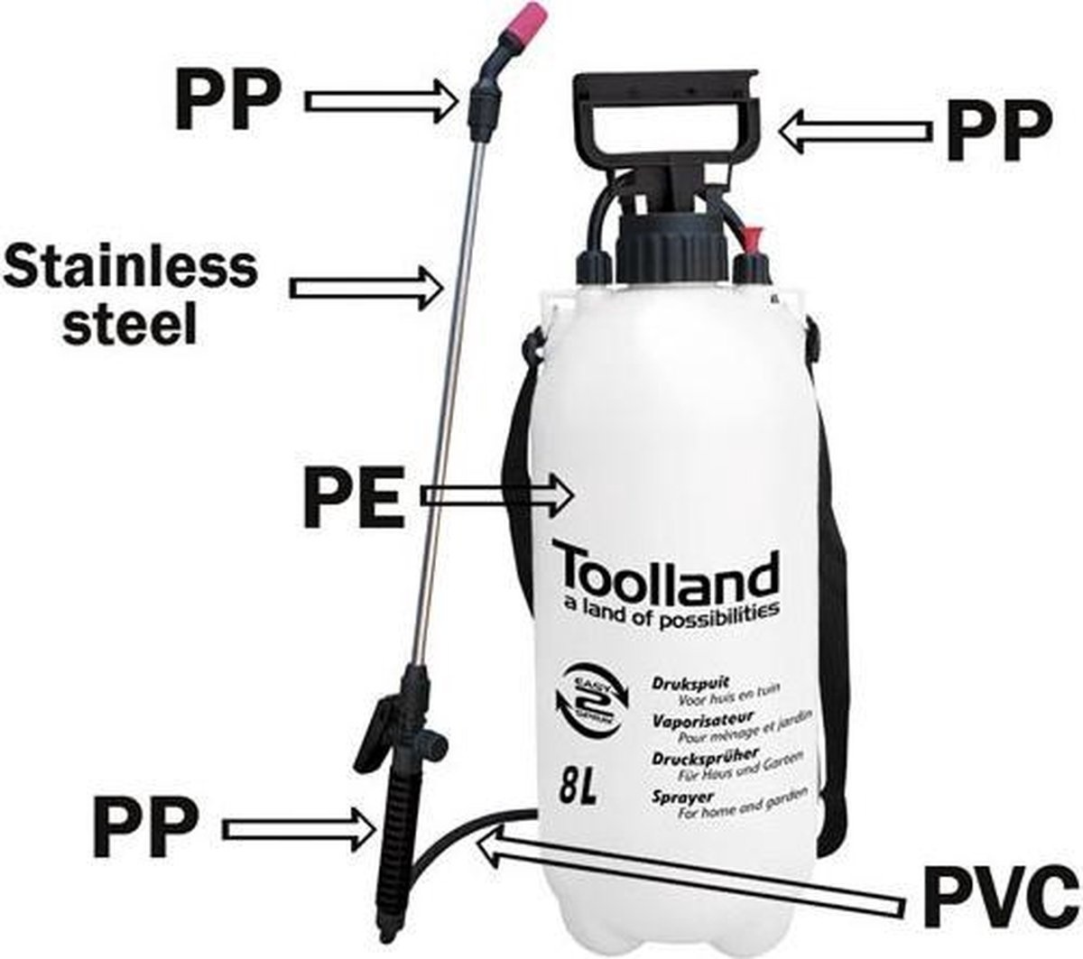 Toolland Drukspuit - 8 L