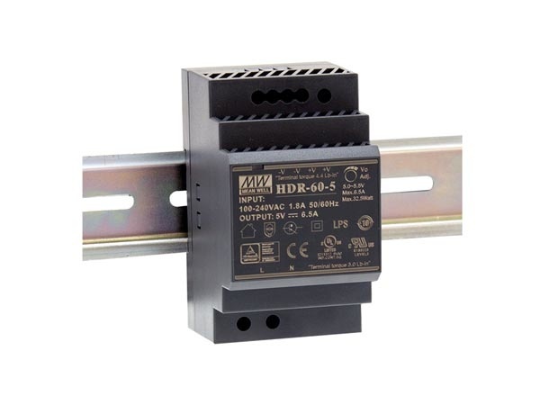 Mean Well Voeding - 60W - 1 Uitgang - 24V - 2.5A - DIN Railmontage - Voor industrieel gebruik