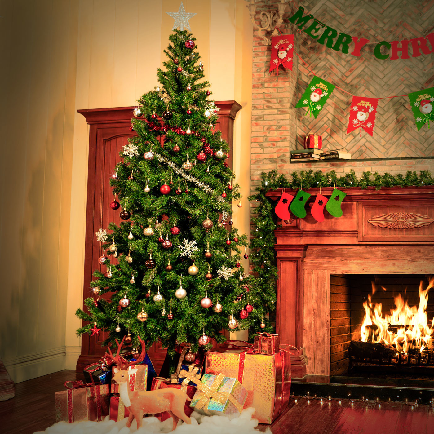 Casaria Kunstkerstboom - MET Standaard - zonder Verlichting - PVC - 180cm hoog