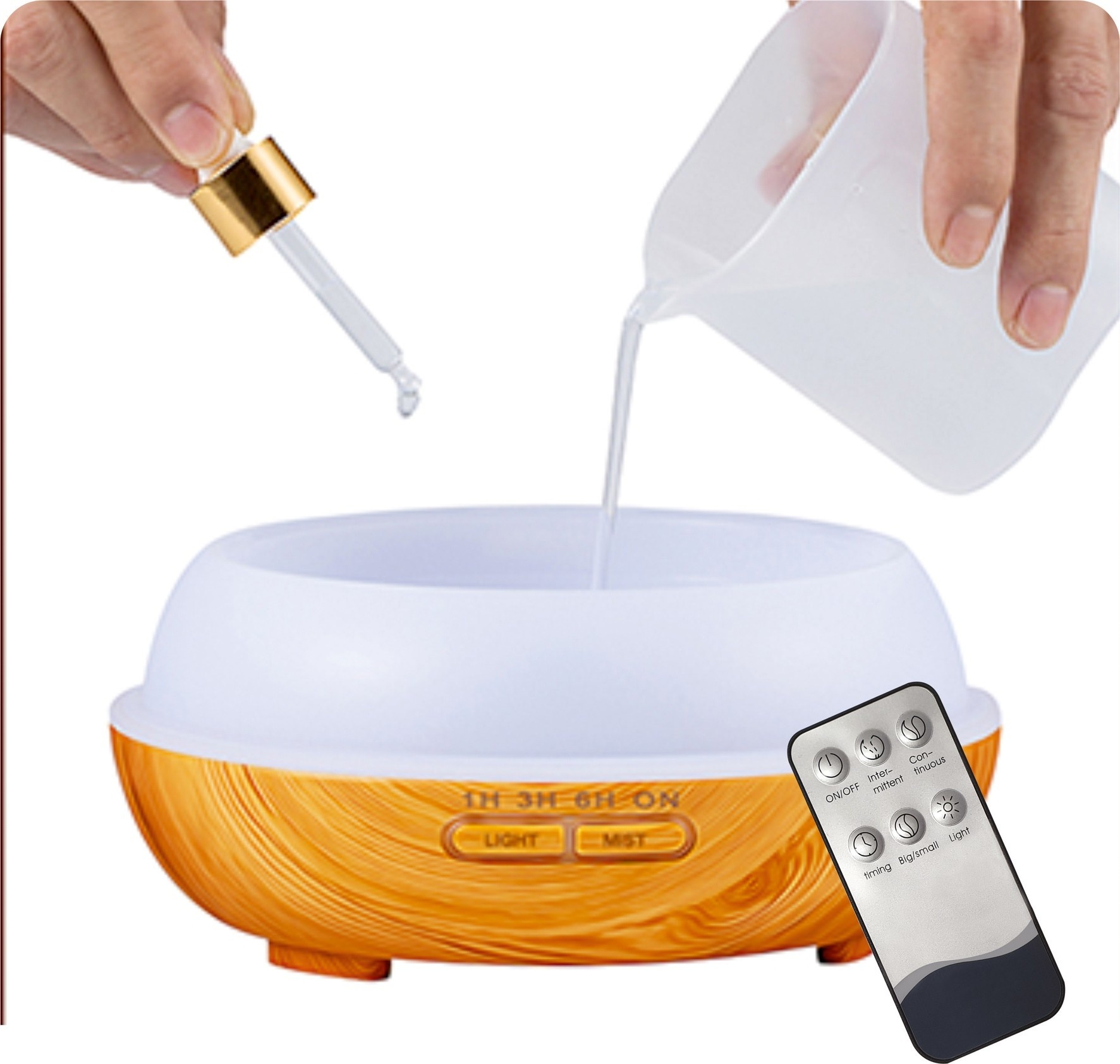 LUND Luxe Aroma diffuser met afstandsbediening - 500 ml - 7 verlichtingskleuren