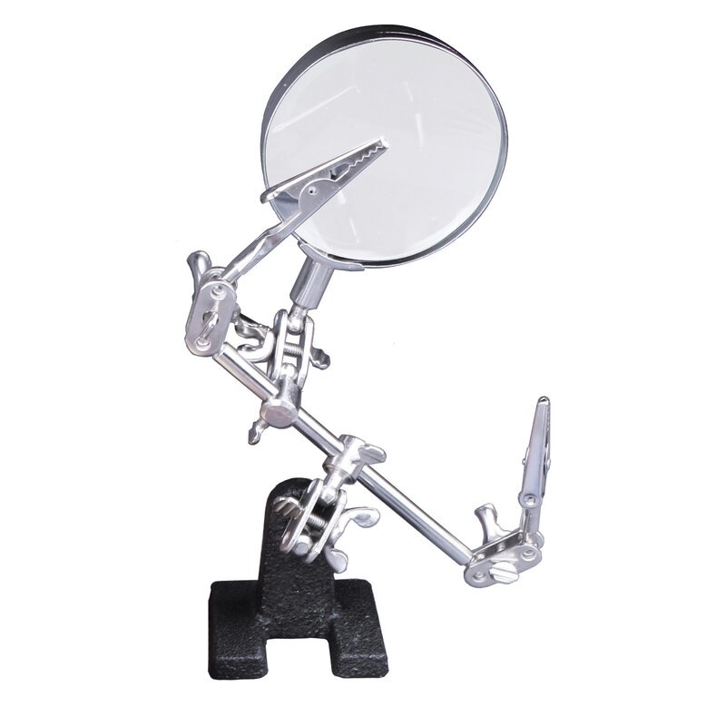 Werkzeug Soldeerhulp Derde Hand Met Vergrootglas 5x65mm