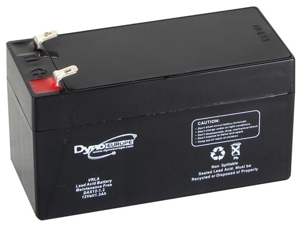 Dyno Europe Lood-Zuur accu 12V - 1,3 Ah - 96,5 x 45 x 59 mm