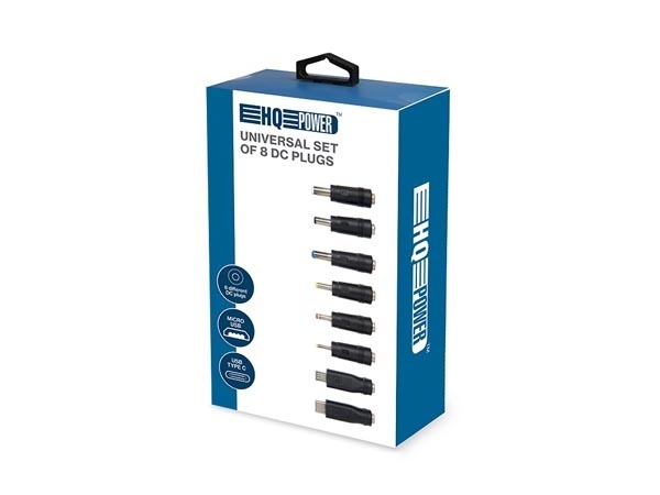 HQ Power Set van 8 Universele DC Pluggen - 2.1x5.5 mm