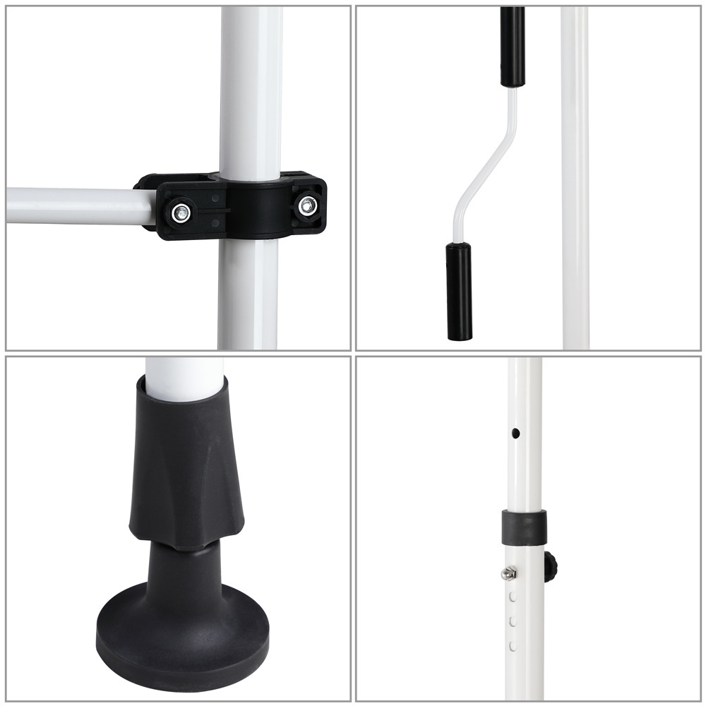 Detex klem luifel INKLAPBAAR blauw/wit 350cm