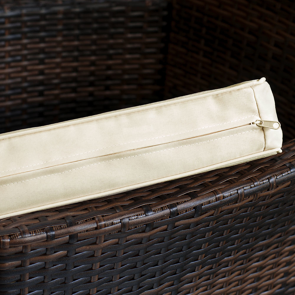 Casaria Tuinset 13-delig stapelbaar Polyrattan set van stoelen Bali bruin