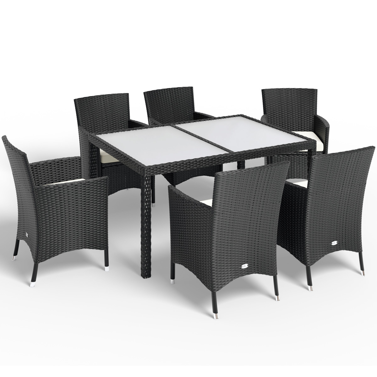 Casaria Tuinset Bali zwart, 13-delig en stapelbaar