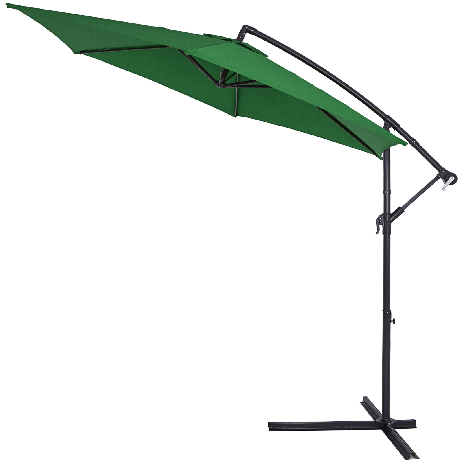 Kingsleeve Parasol inklapbaar aluminium groen Ø 330 cm UV-bescherming 40+