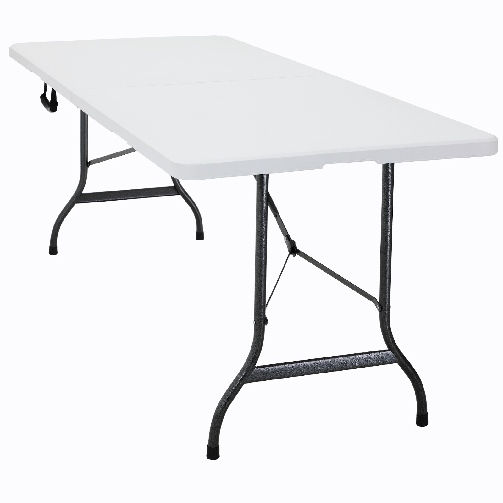 Casaria Opvouwbare tuintafel wit kunststof 220x70x72cm