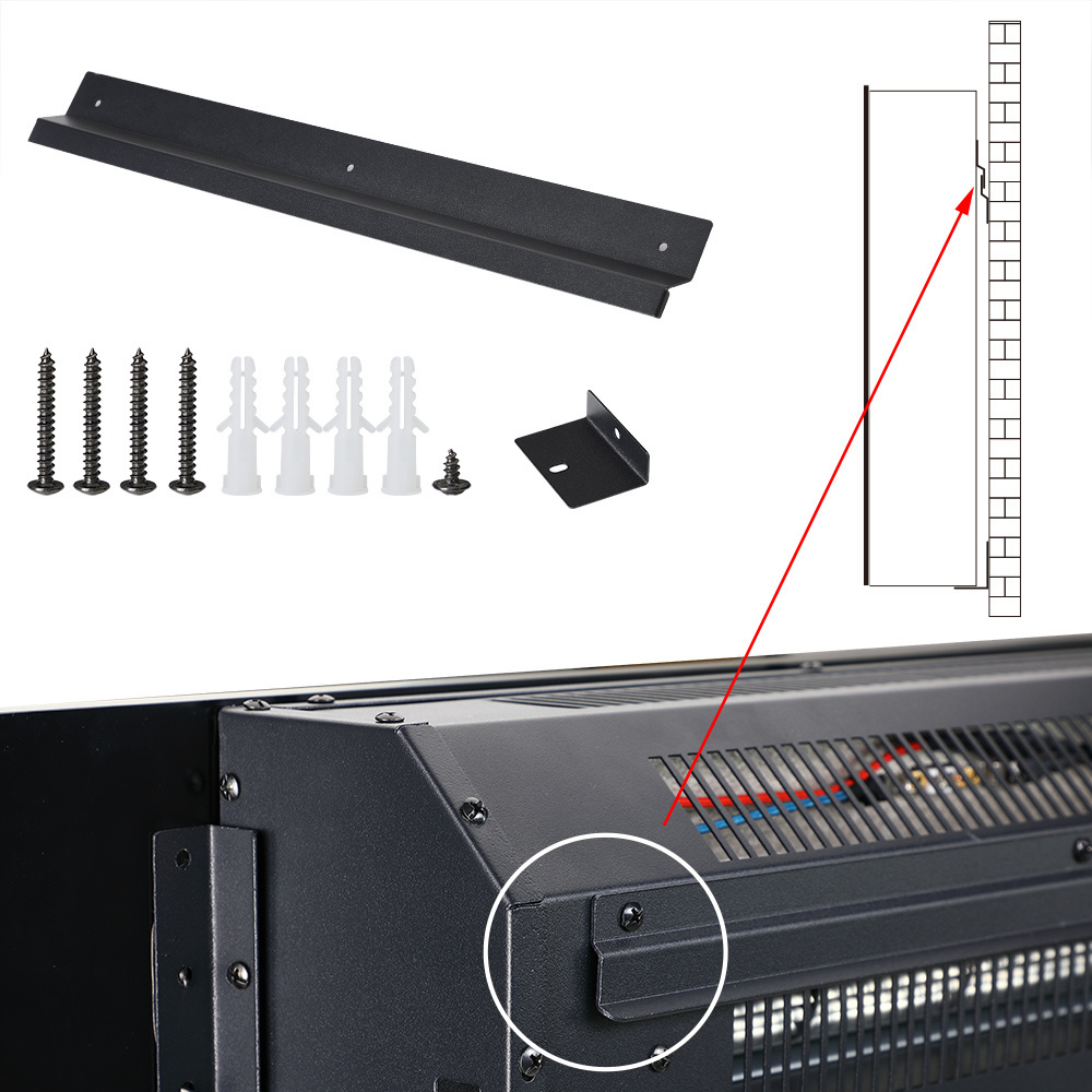 Koop Monzana Elektrische wand- en sfeerhaard zwart met afstandsbediening 66 x 13,5 x 43 cm Online bij ThuisXL.nl -