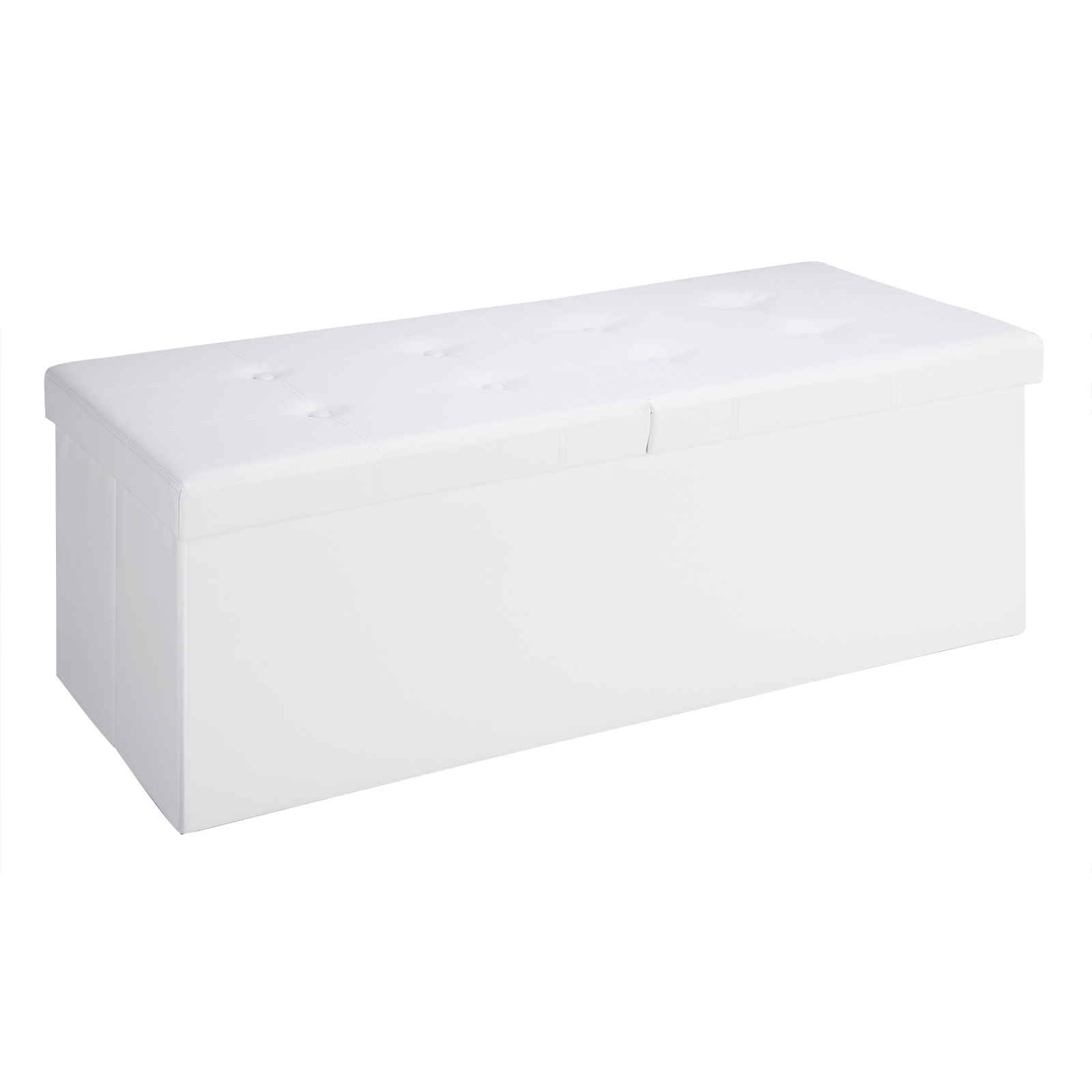 Casaria Opvouwbare zitkist met scharnierend deksel wit- 115x38x38cm