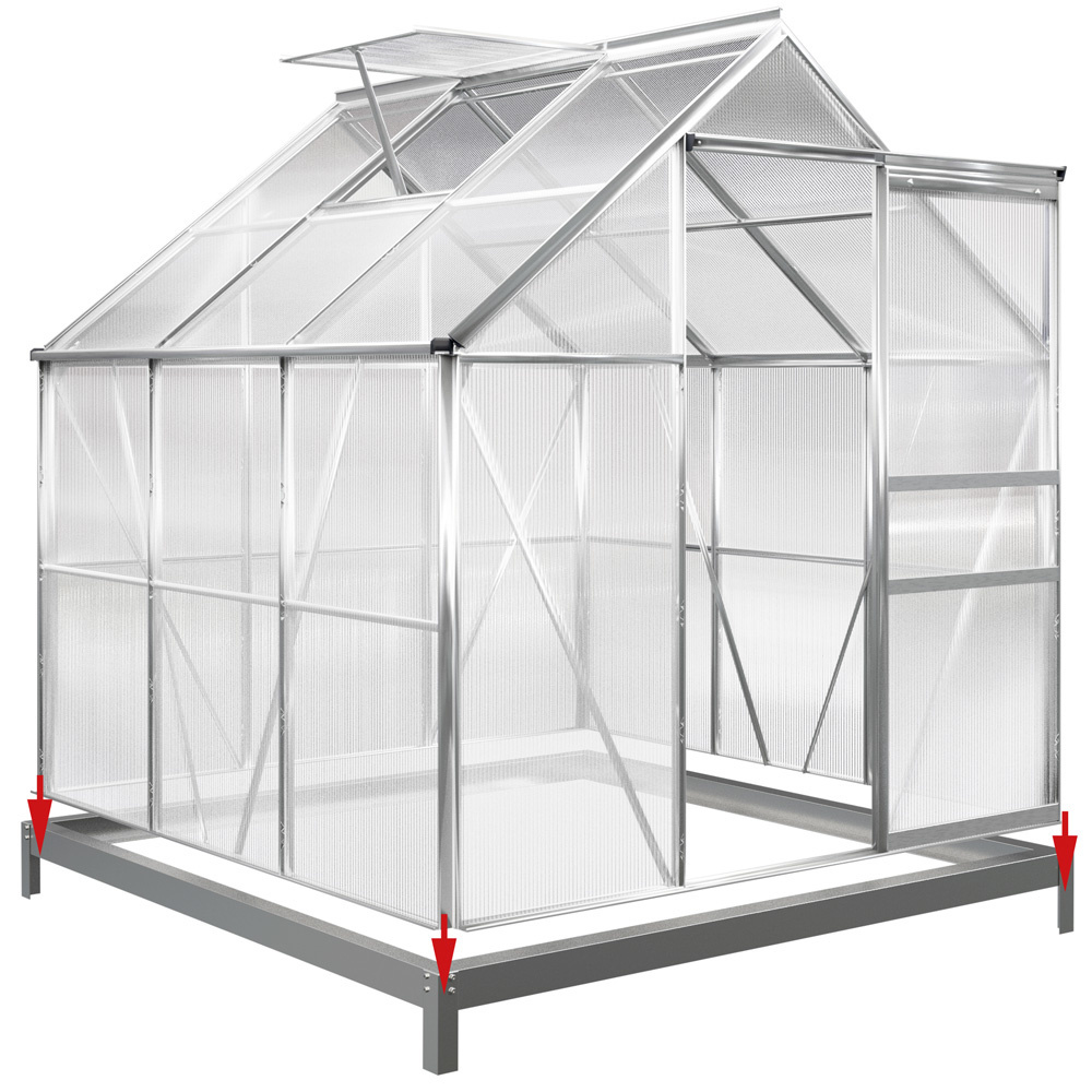Gardebruk Aluminium Kas - MET Dakraam, Regengoot en Fundering - 5,85 m³