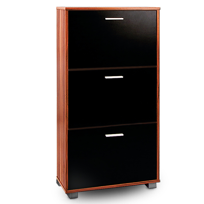Casaria Schoenenkast met 3 lades wenge hout zwart 115 x 60 x 24cm