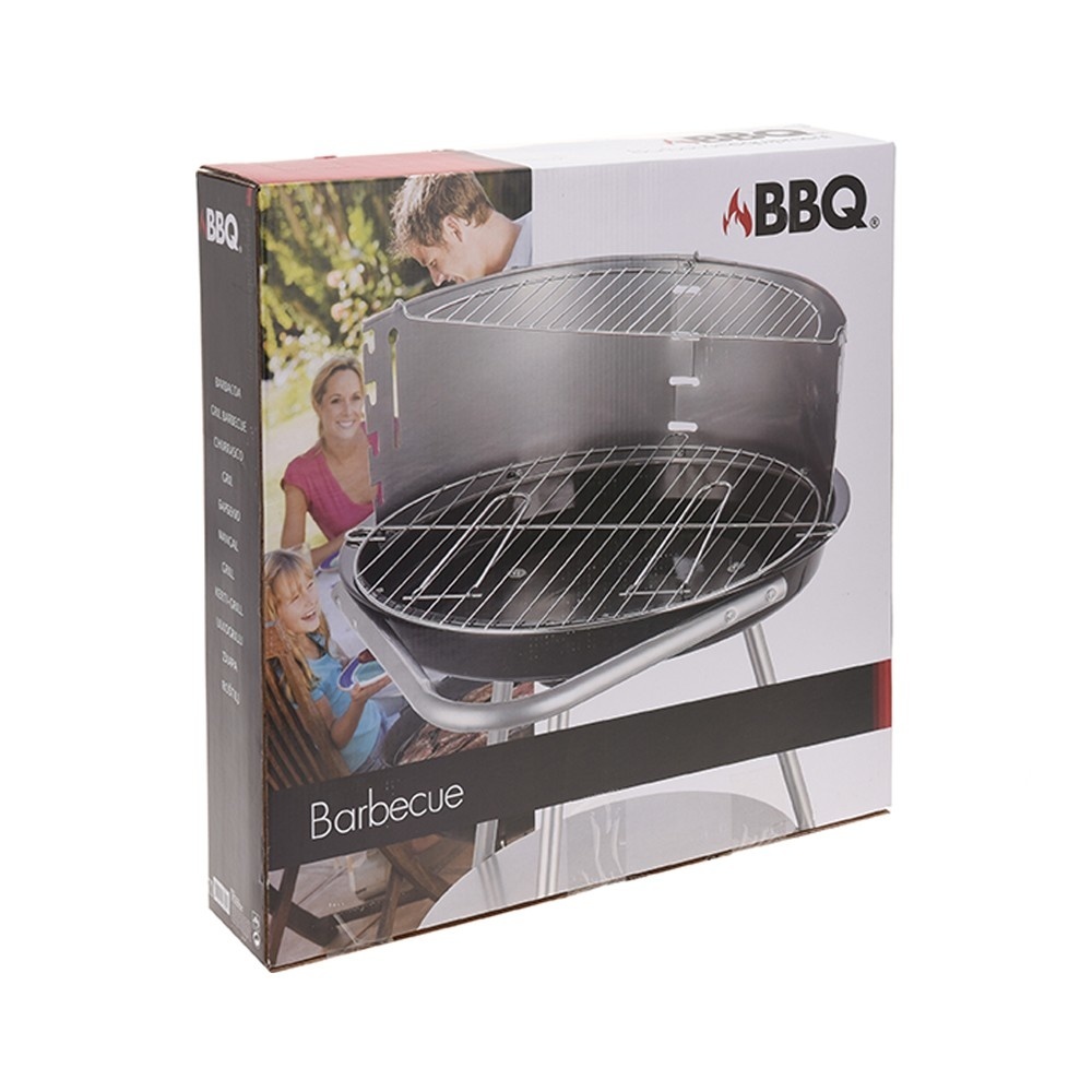 BBQ Houtskoolbarbecue - Ø 51,5 cm - Rvs - Zwart - Op wielen