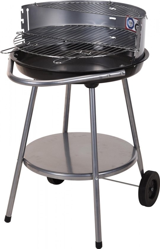 BBQ Houtskoolbarbecue - Ø 51,5 cm - Rvs - Zwart - Op wielen