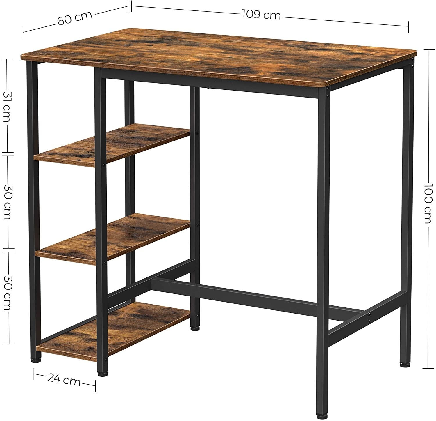 Hoout Bartafel met Kruk en Planken