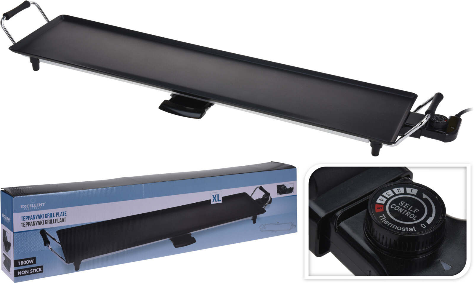 Excellent Gourmetstel/ Teppanyaki Grillplaat - 1800W - 87x22cm