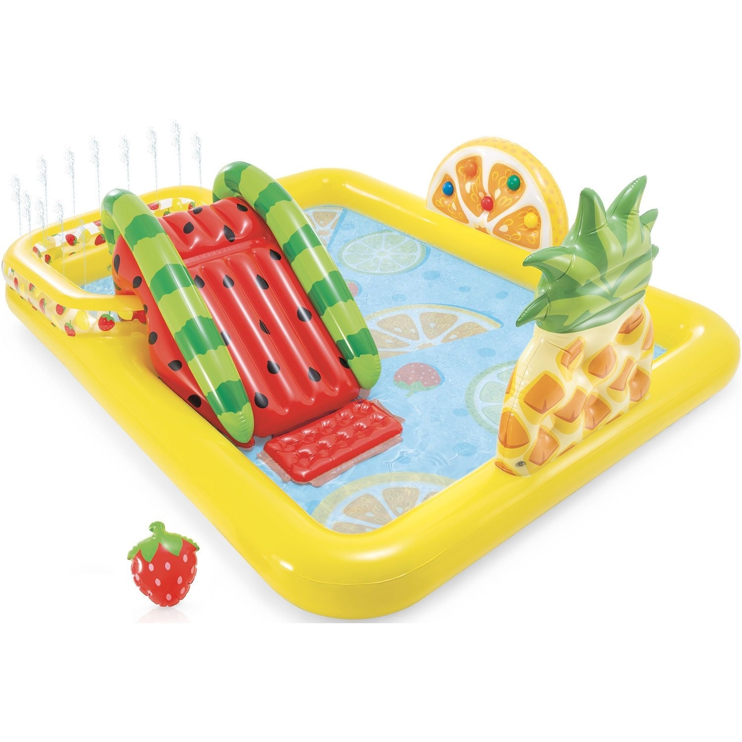Intex Opblaasbaar Kinderzwembad - Fruit - Met Glijbaan - 244 x 191 x 91 cm