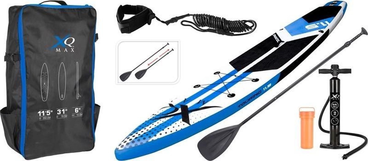 XQ Max Opblaasbaar Sup Board - 6-delig - Premium versie - Opblaasbare Paddle Board - Stevige kwaliteit - Max. 150kg