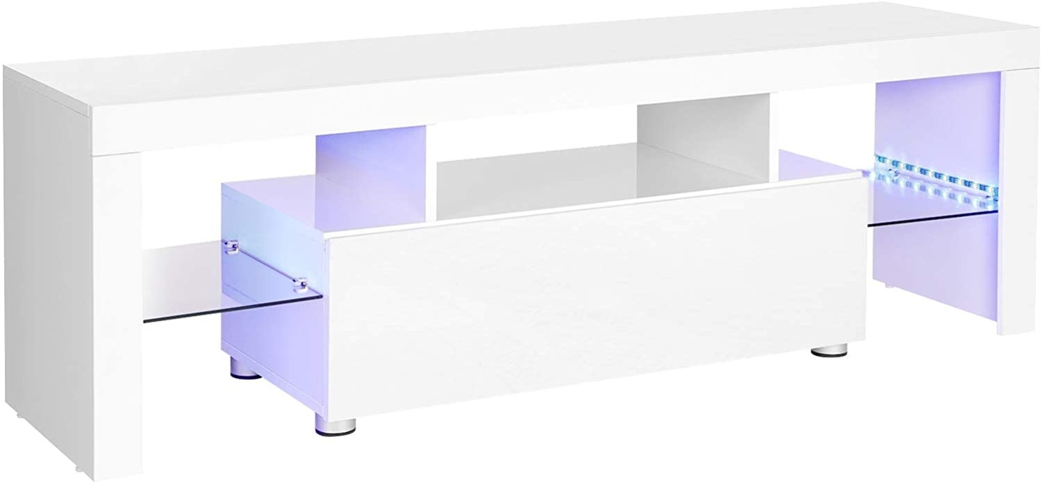 Hoout TV-meubel/ TV-kast met opbergruimte en LED-verlichting - 140 x 35 x 45 cm