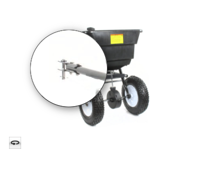 Turfmaster Strooier getrokken model - Max. inhoud 36 kg - Strooibreedte 2,5 - 3,5 m