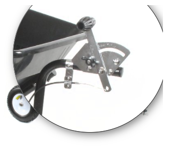 Turfmaster Strooier getrokken model - Max. inhoud 36 kg - Strooibreedte 2,5 - 3,5 m
