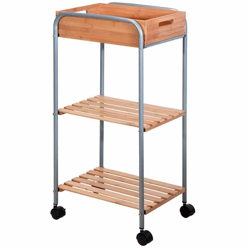 Badkamertrolley 3 Laags - 81 x 30 x 40cm - Bamboe