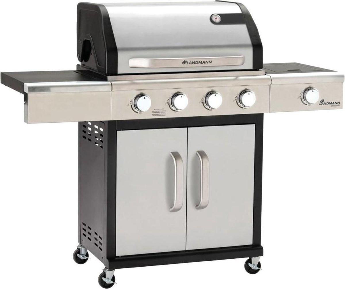 Grillchef by Landmann Triton 4.1 zilver gasbbq - Gasbarbecue - Barbecue - BBQ - Geschikt voor 12 personen