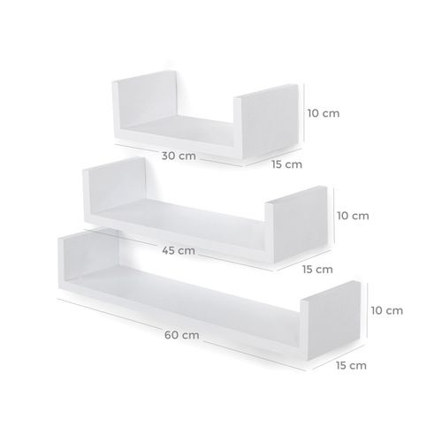 Hoout Wandplanken - 3 stuks - U-vorm -