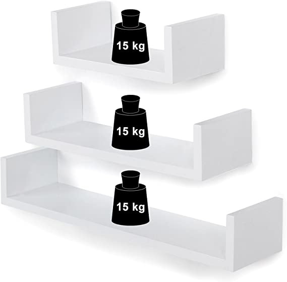 Hoout Wandplanken - 3 stuks - U-vorm -
