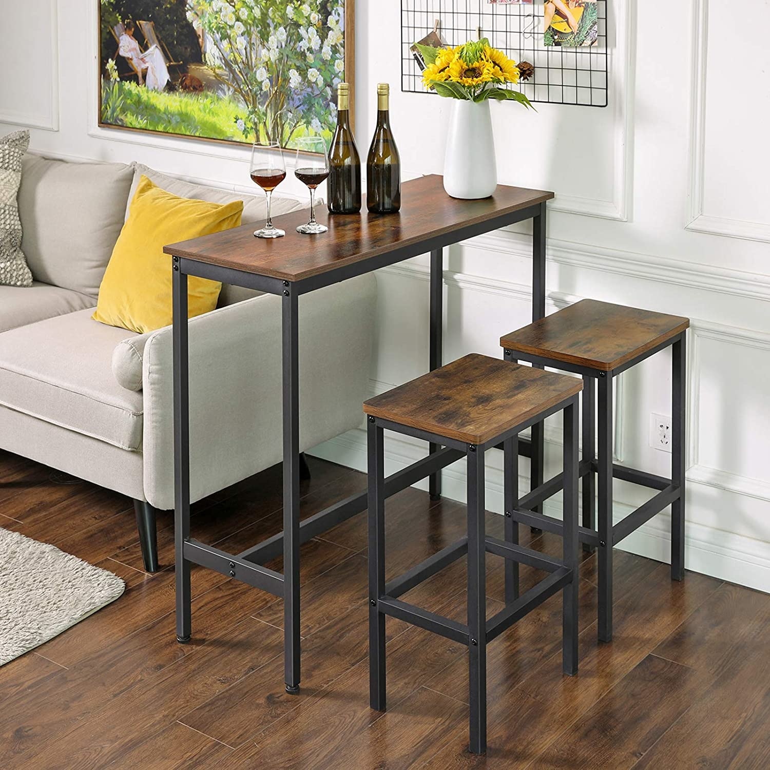 Hoout smalle Bartafel - 100 x 40 x 90 cm
