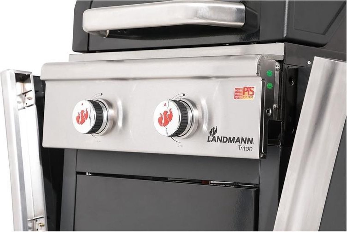 Grillchef by Landmann Triton 2.0 zwart gasbbq - Gasbarbecue - Barbecue - Grill - inklapbare werkbladen - geschikt voor 8 personen