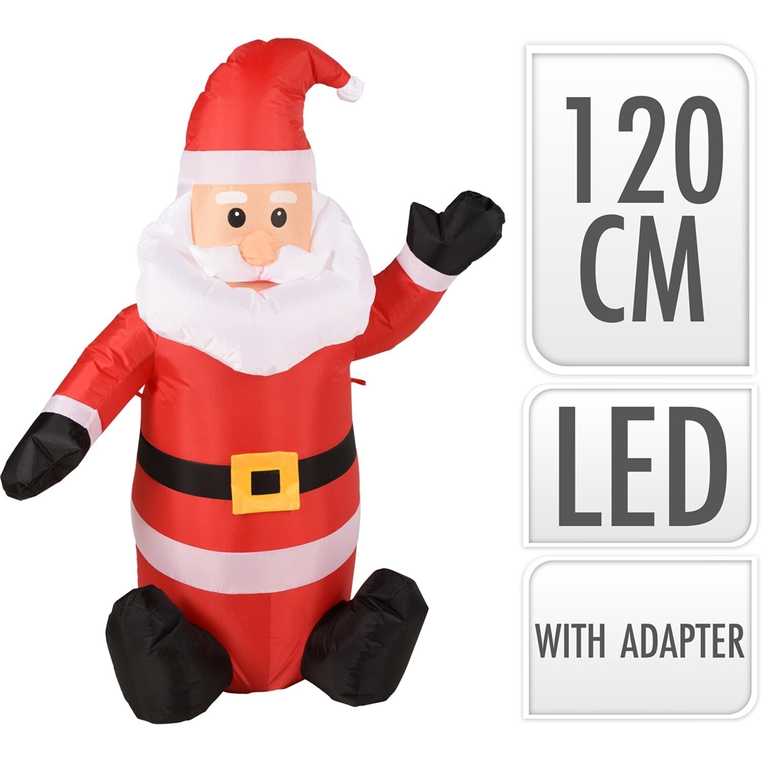 Opblaasbare LED kerstman - 120 cm - voor Binnen en Buiten