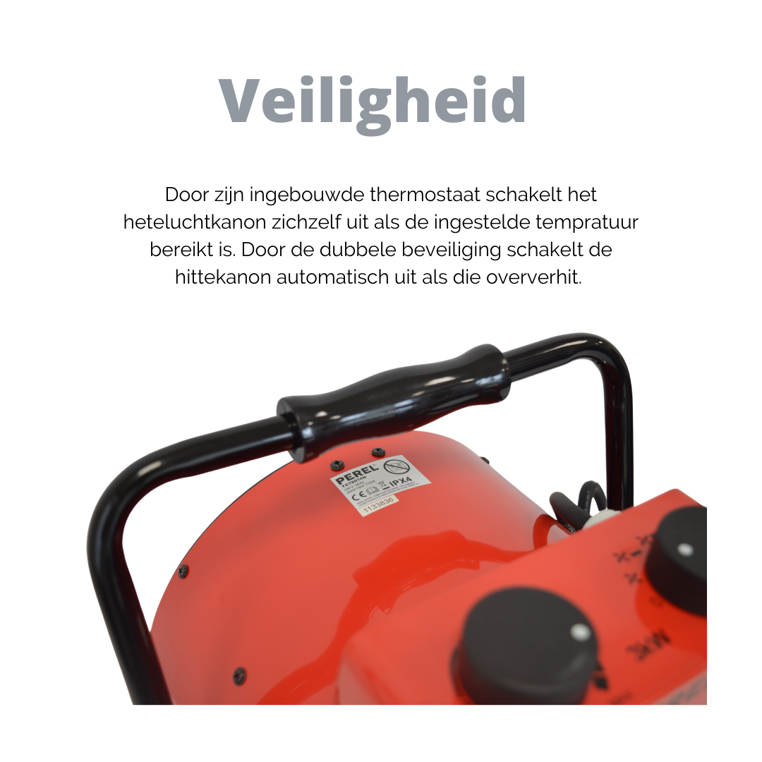 Perel Heteluchtkanon- 3000W - 230V - 2 hittestanden