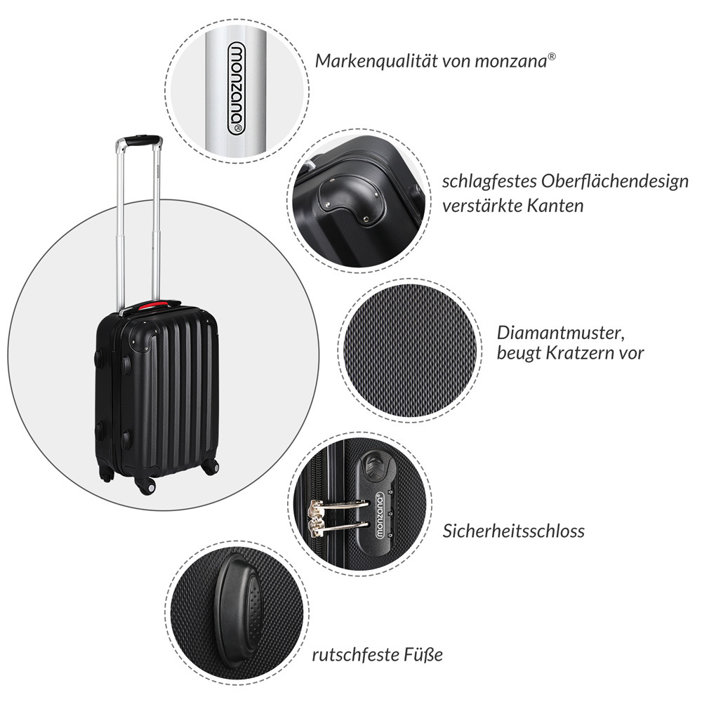Deuba Hard case koffer Baseline XL zwart