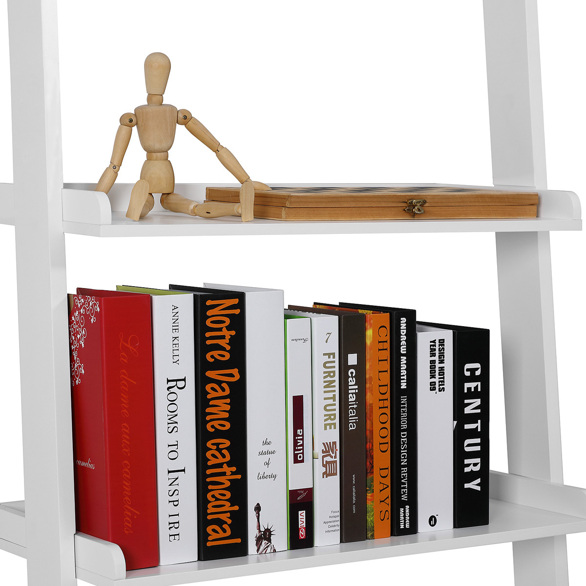 Deuba Wandrek wit met 5 planken 180 x 64 cm Modern