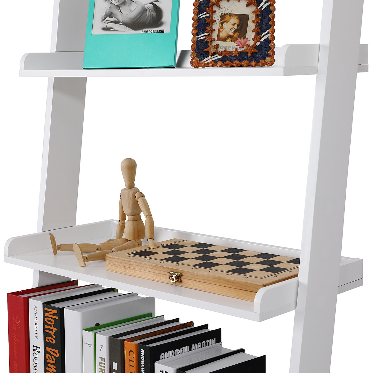 Casaria Wandrek wit met 5 planken 180 x 64 cm Modern