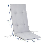 Detex Set van 6 kussens lichtgrijs 120x45x5cm