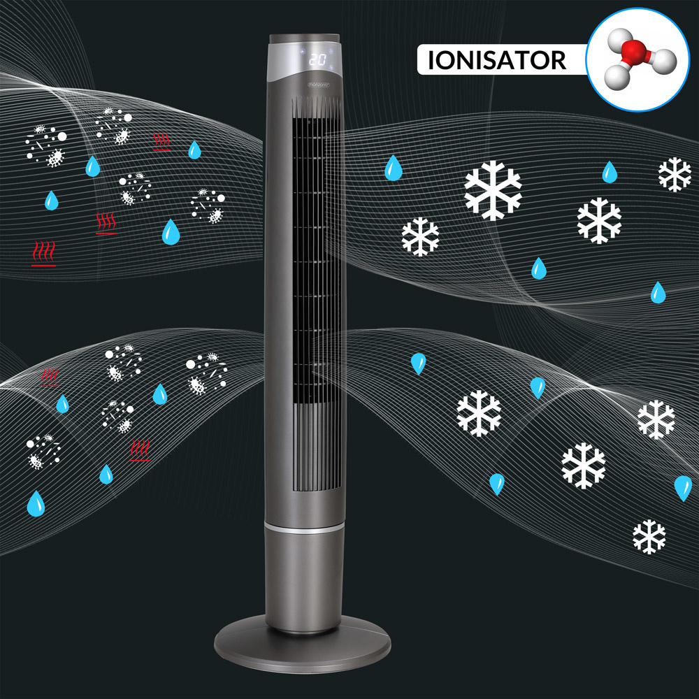 Monzana Torenventilator grijs 120cm incl. afstandsbediening