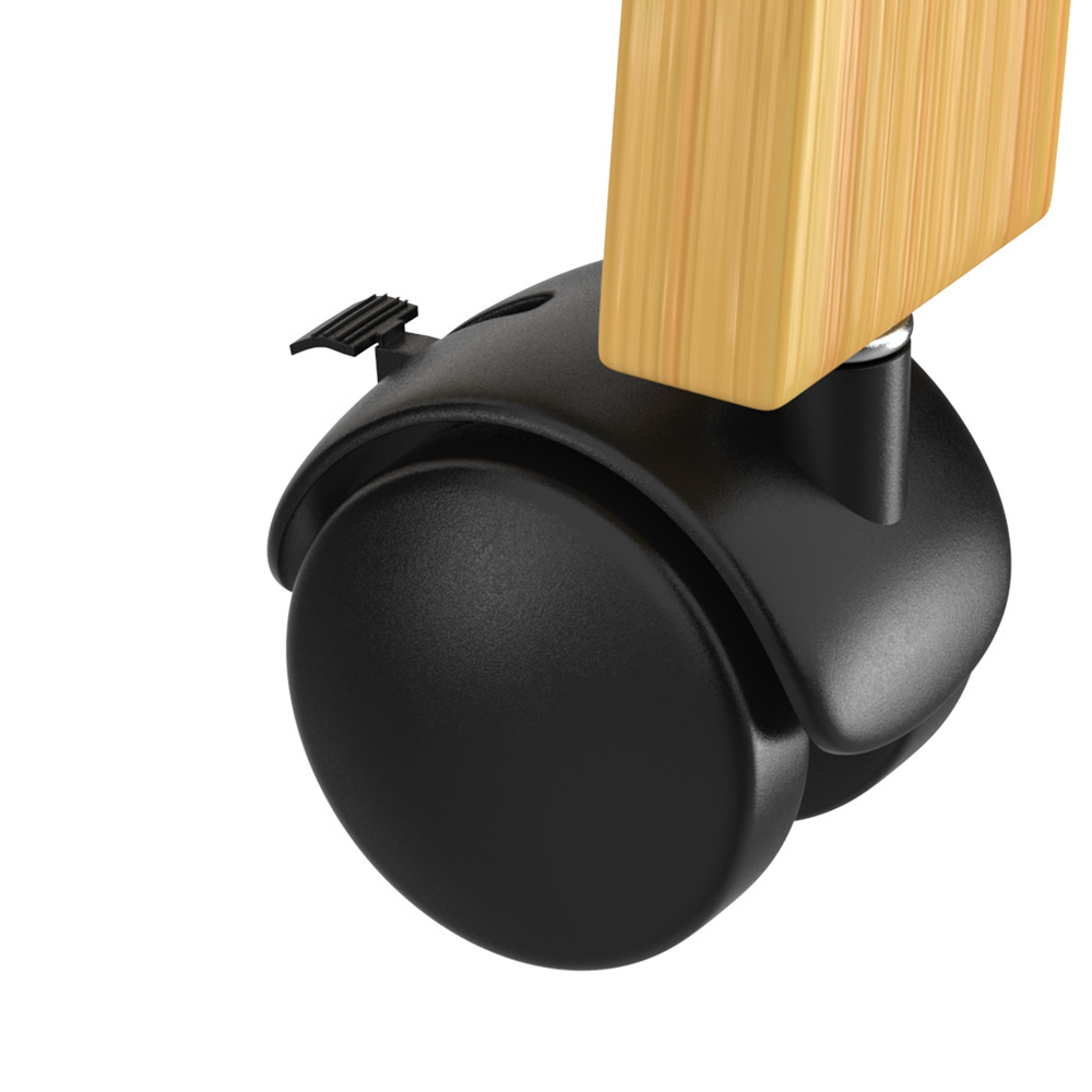 Casaria Kledingstandaard bamboe met kledingstang + 2 planken en 4 rollen