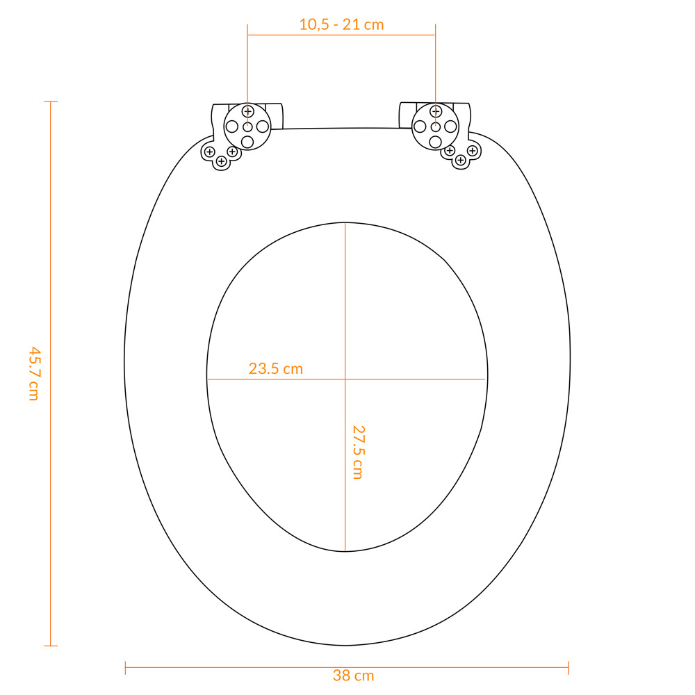 Casaria MDF-toiletbril met softclosing mechanisme steen&bladeren