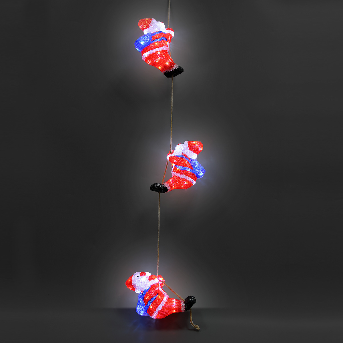 Monzana XXL 3 figuren kerstman 30cm - LED Acryl