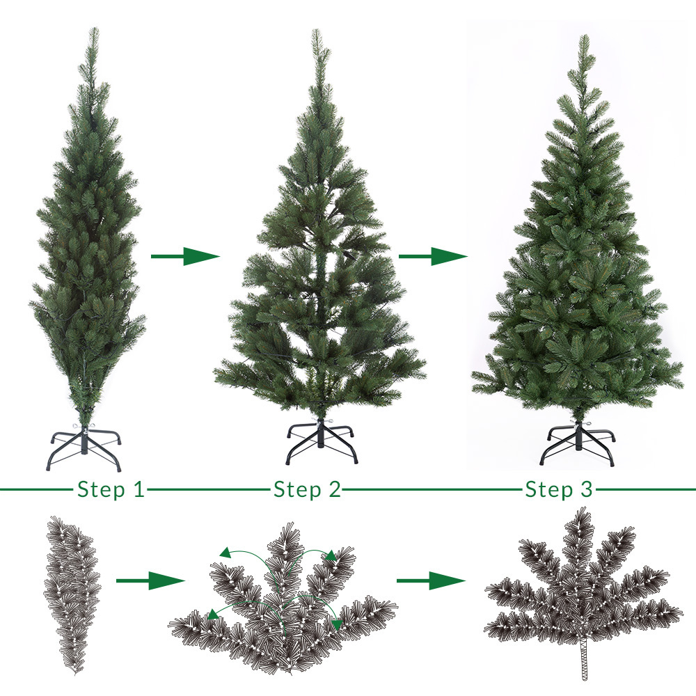 Casaria Kunstkerstboom/ Kerstboom - 140cm incl. kerstboomverlichting