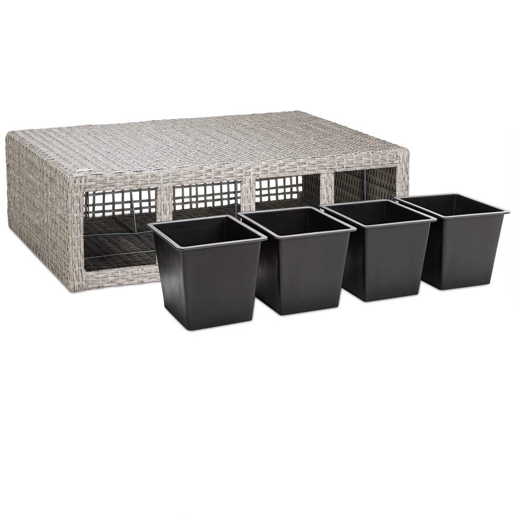 Casaria Polyrattan bloembak crème 95x27x60cm
