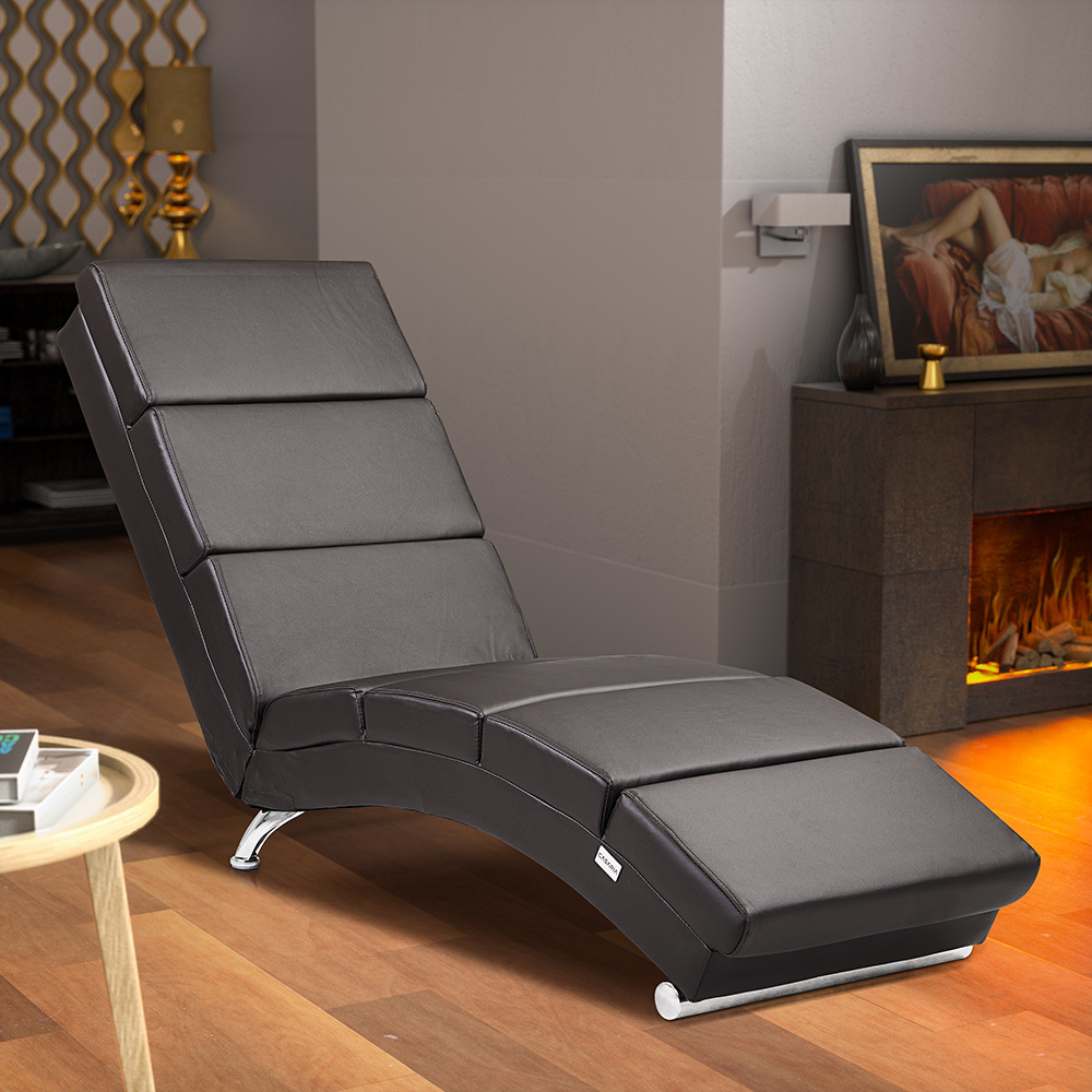 Casaria Relax Lounger London Donkerbruin kunstleder
