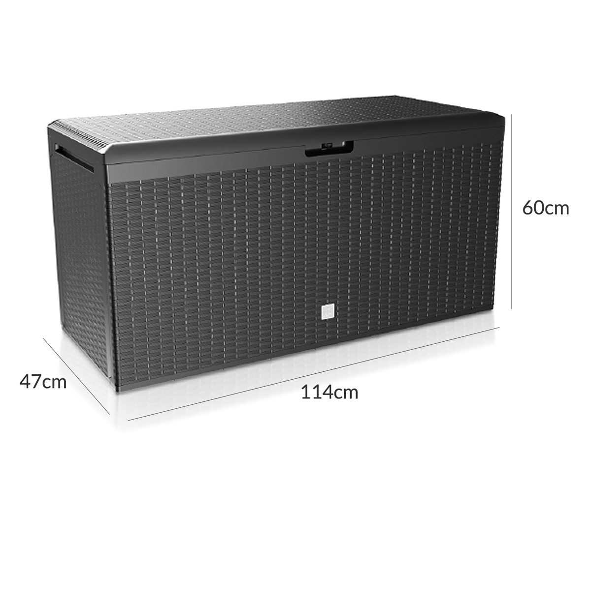 Deuba Opbergbox Rato Plus antraciet 114x47x60cm met wielen