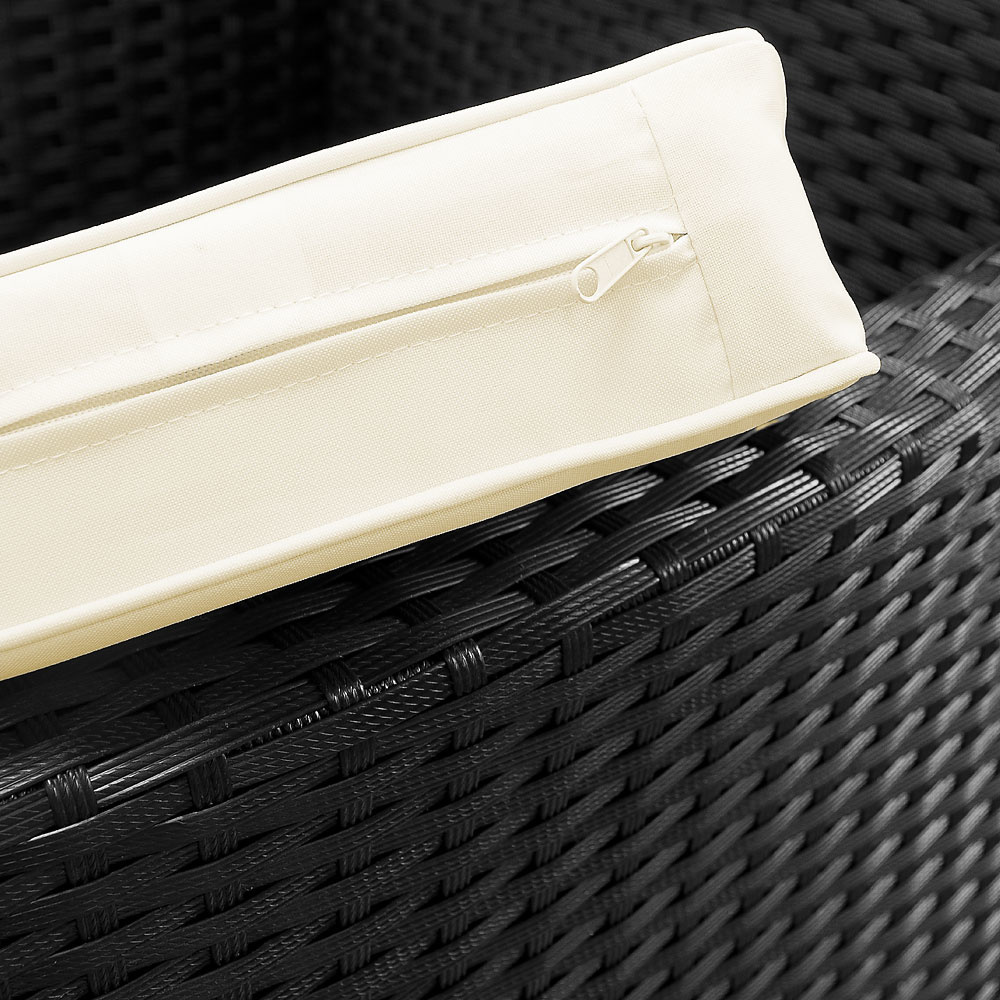 Casaria Polyrattan Zitmeubelen 17 stuks zwart stapelbaar