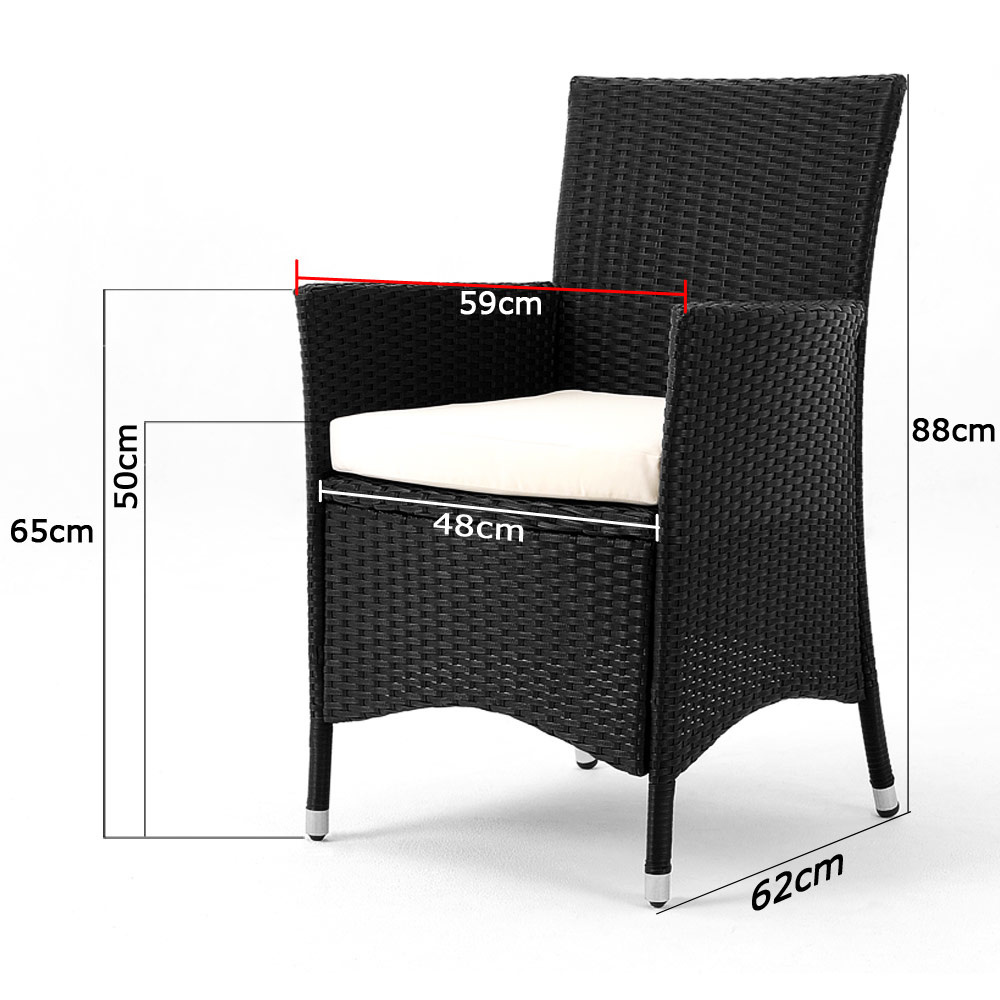 Casaria Polyrattan Zitmeubelen 17 stuks zwart stapelbaar