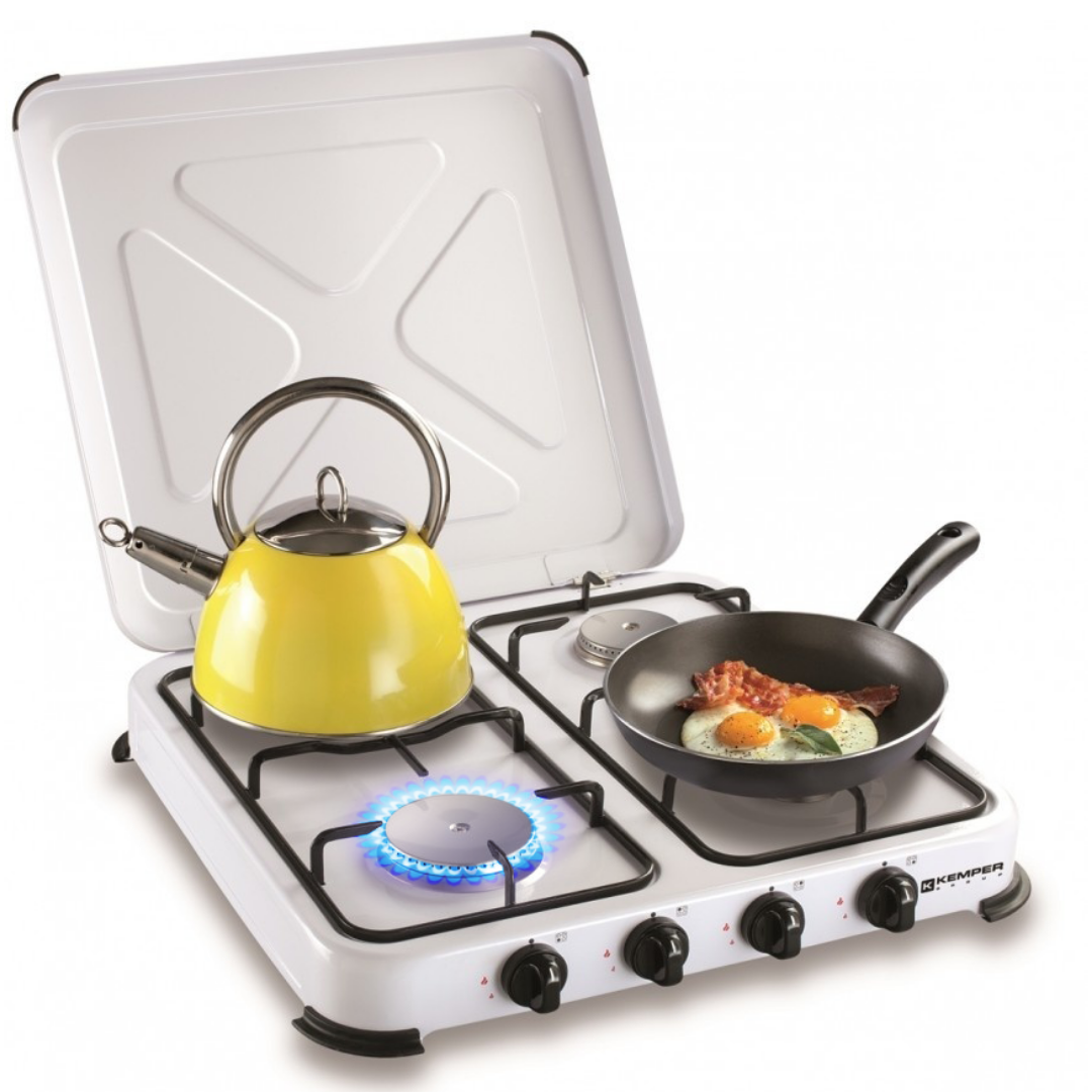 Kemper Camping Kooktoestel Set - MET 4 Branders - Gas - 4,65 KW